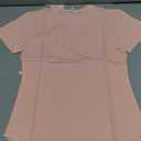 SHEIUGU Women's Crew Neck Short Sleeve Slim Fit T Shirts tops Basic Bodysuit Leotard Clothing(Short Sleeve PinkB, Small)