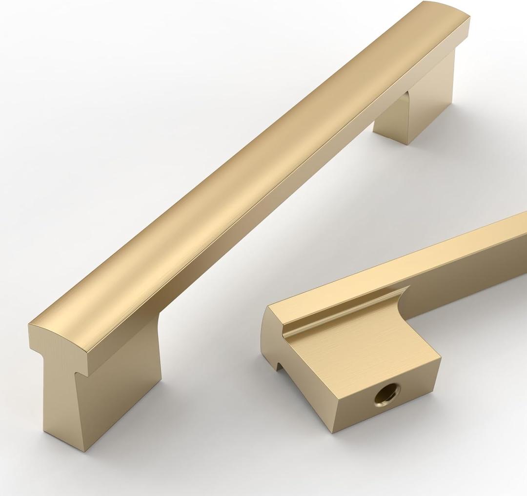 Asidrama 10 Pack 5 Inch(128mm) Champagne Bronze Cabinet pulls Kitchen Cabinet Handles, Cabinet Pulls Kitchen Cabinet Hardware for Cupboard Drawer Pulls
