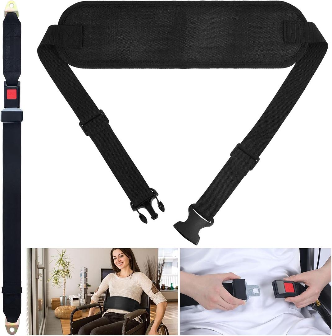 53 Inches Wheelchair Seat Belt and Adjustable Medical Wheelchair Safety Harness Wheelchair Seat Belt Patient Restraints Straps Anti Fall Constrained Bands Utilized on Wheelchair or Chair