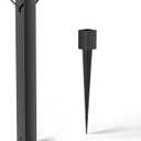 BOUGOON Black Metal Mailbox Post for Outside,43x 4X 4 inch Heavy Duty In-Ground Mounting Post with Anchor for Easy Install Mailbox Use