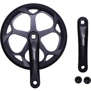 PROWHEEL 152MM/160MM/165MM/170MM/175MM Bike Crankset,46T/48T/52T Steel Chainring Bike Crank Arm Set,Double ChainWheel and Replacement Chain Guard,Compatible with City Bike,MTB,Electric Bicycle,Cargo