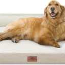 Comfort Expression Orthopedic Dog Bed for Extra Large Dogs 42x30 Inch, Waterproof Supportive Egg Crate Foam XL Pet Bed with Removable Bolsters, Dog Couch with Washable Cover & Non-Slip Bottom, Beige