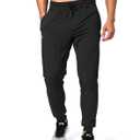 G Gradual Men's Sweatpants with Zipper Pockets Athletic Pants Traning Track Pants Joggers for Men Soccer, Running, Workout(Black,M)