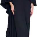 CHICME 2 Pieces Outfits for Women High-Low Ruffles Hem Cape Top and Casual Wide Leg Pants Travel Matching Sets (Small, Black)