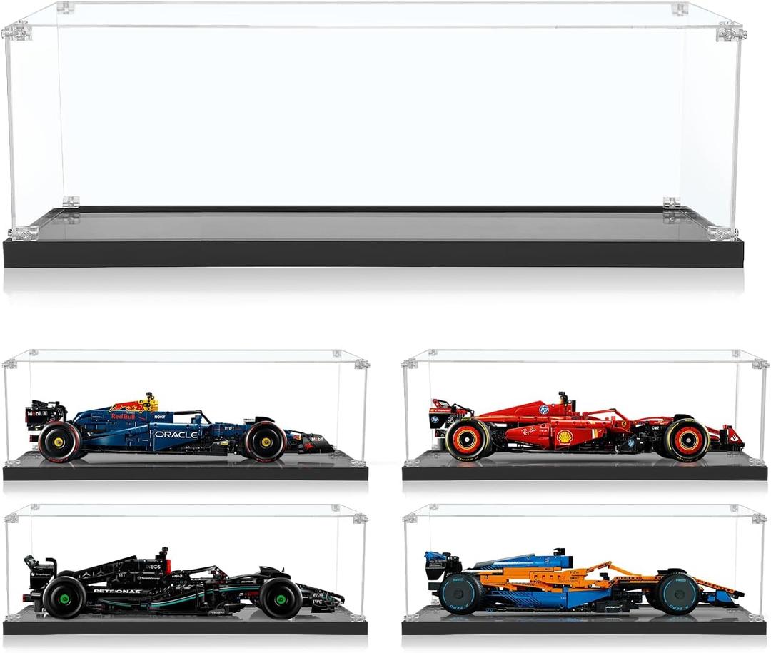 Acrylic Display Case for Lego 42206 Oracle Red Bull F1,for Ferrari F1 42207,for McLaren F1 42141,for Mercedes-AMG F1 42171,Dust-Proof Display Box for Lego Technic f1 car(NOT Included The Model)