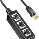AKWOR Ethernet Splitter 1 to 3, RJ45 Network Splitter Starlink Ethernet Adapter, LAN Internet Cable Adapter for Cat 5/5e/6/7/8 Cable