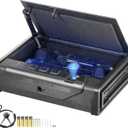 VEVOR Gun Safe for Pistols, Biometric Gun Safe with Three Quick Access Ways of Fingerprints, Passwords and Keys, Handgun Safe for 1 Pistol for Home, Bedside, Nightstand, Wall