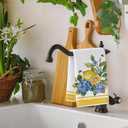 Spring Summer Hydrangeas Lemons Kitchen Towels, Hello Sunshine Dish Towels Set of 2, Spring Floral Holiday 18 x 26 Inch Hand Towel Quick Drying Dishcloth Decor for Kitchen Bathroom Home