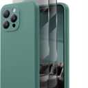 Designed for iPhone 15 Pro Max Case, Compatible with MagSafe, with 2X Privacy Screen Protectors, Full Camera Protection, Silicone Shockproof Protective Slim Phone Case 6.7", Midnight Green