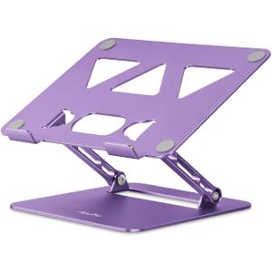 Adjustable Laptop Stand for Desk,Portable Laptop Stand Holder and Riser,Foldable Aluminum Notebook Computer Stands for MacBook Air Pro HP Lenovo Dell Samsung Chromebook, 10-15.6 inch, Purple