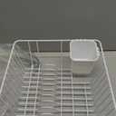 Megachef Chef Single Level Dish Rack with 14 Plate Positioners and A Detachable Utensil Holder, White