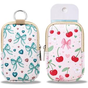COOKOOKY 2 Pack Hand Sanitizer Spray Case Compatible with Touchland, Hand Sanitizer Holder, Mini Zippered Pouch, Small Makeup Bag for Women Friends Girls Gifts Idea