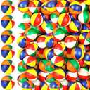 Jexine 150 Pcs Mini Beach Stress Balls Bulk 2.5 inches Small Beach Balls Mini Rainbow Squeeze Toys for Party Favors Girls Boys Summer Birthday Hawaiian Games Water Supplies(Dark Color)