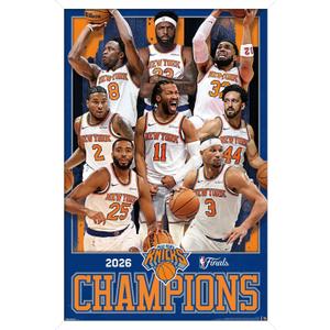 NBA New York Knicks - 2026 NBA Finals Champions Wall Poster, 34L" x 22.4W", White Framed Version