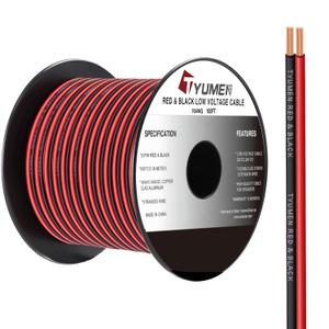 16 Gauge Wire 100FT, 16/2 AWG Red Black Hookup Electrical Wire LED Strips Extension Cord 12V/24V DC Cable, 16AWG 2 Conductors Flexible Wire for in-Home, Autos, Schools use