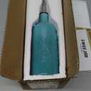 Sweejar Ceramic Olive Oil Dispenser Bottle, 20 Oz Relief Design EVOO Oil and Vinegar Dispensing Bottle with Spout for Kitchen, Set of 1 (Gradient Blue)