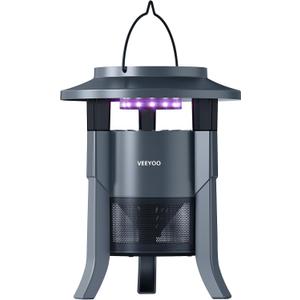 Solar Mosquito Trap Outdoor Waterproof, Rechargeable Fly Trap with Solar Panel Sensor and Lighting, Mosquito Zapper Flying Insect Bug Trap for Home, Patio, Backyard, Camping