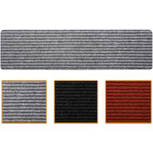 Ottomanson Non Slip Stair Treads Indoor – Peel and Stick Carpet Stair Treads for Wooden Stairs, Self Adhesive Anti Slip Stair Pads for Kids & Pets – 7.9" x 29.9", 14 Pack – Gray