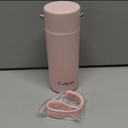 Exllena Upgraded Mini Insulated Water Bottle 6.8oz/200ml with Adjustable Silicone Handle Small Flask for Hot & Cold Drinks, Leakproof, Ideal for Purse, Lunchbox... (Blush Pink)
