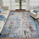 Colorful 8x10 Area Rugs for Living Room Bedroom Room Rug Carpet Washable Dining Room Office Rug Non Slip Modern Abstract Low Pile