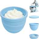Upgraded Collapsible Silicone Bowl Liners for 5 Qt KitchenAid Tilt-Head Stand Mixer - 1 Liners with Airtight Lids, Heat-Resistant Mixer Accessories(Blue)