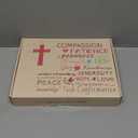 Quilted Vegan Leather Bible Cover, Color-Blocked Bible Cover Case for Women, Bible Carrying Case with Handle, Bible Study Supplies & Christian Gift for Women and Girls (White & Brown, TS/S)