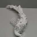 Retisee 15 Inch Christmas Peacock Tree Topper Christmas Ornaments Artificial Feather Glitter White Peacock Xmas Decorations for Xmas Wedding Party Tree Decor