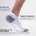 6 Pairs Cushioned No Show Tab Socks - Compression Low Cut Ankle Socks, Anti-Blister & Wicking for Athletic Running (XL)