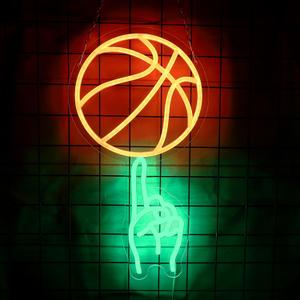 Basketball Neon Sign Wall Decor Basketball Neon Light Room Decor LED Neon Sign for Wall Decor Dimmable LED Neon Light for Sports Bar Bedroom Teen Boy Gift Man Cave Wall Art 9.1 * 16.5IN (SpinBall-Green)