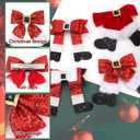 Semato 4 Pcs Christmas Hair Clips for Women and Girls Glitter Sequins Christmas Bow Clips Xmas Red and Green Glitter Hair Accessories Xmas Party Gifts for Women (red+white+black)