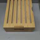 LOHASOK Bamboo Bread Slicer Guide: Bread Cutter for Homemade Bread Loaf - Adjustable and Foldable with Crumb Tray