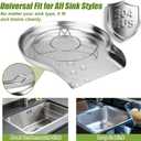Palksky Colander and Strainer Self Drainer Base Plate Stainless Steel for Kitchen, Metal Countertop Draining Tray for Pasta Rice Noodle Fruit Veggie Food Strainer & Ceramic Colander