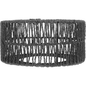 Luxshiny Rattan Lamp Shade, Cylinder Woven Lampshade Boho Lamp Shades Replacement Rustic Ceiling Light Covers for Floor Lamps Pendant Light Chandelier Wall Sconces Black (22.00X22.00X11.00CM)