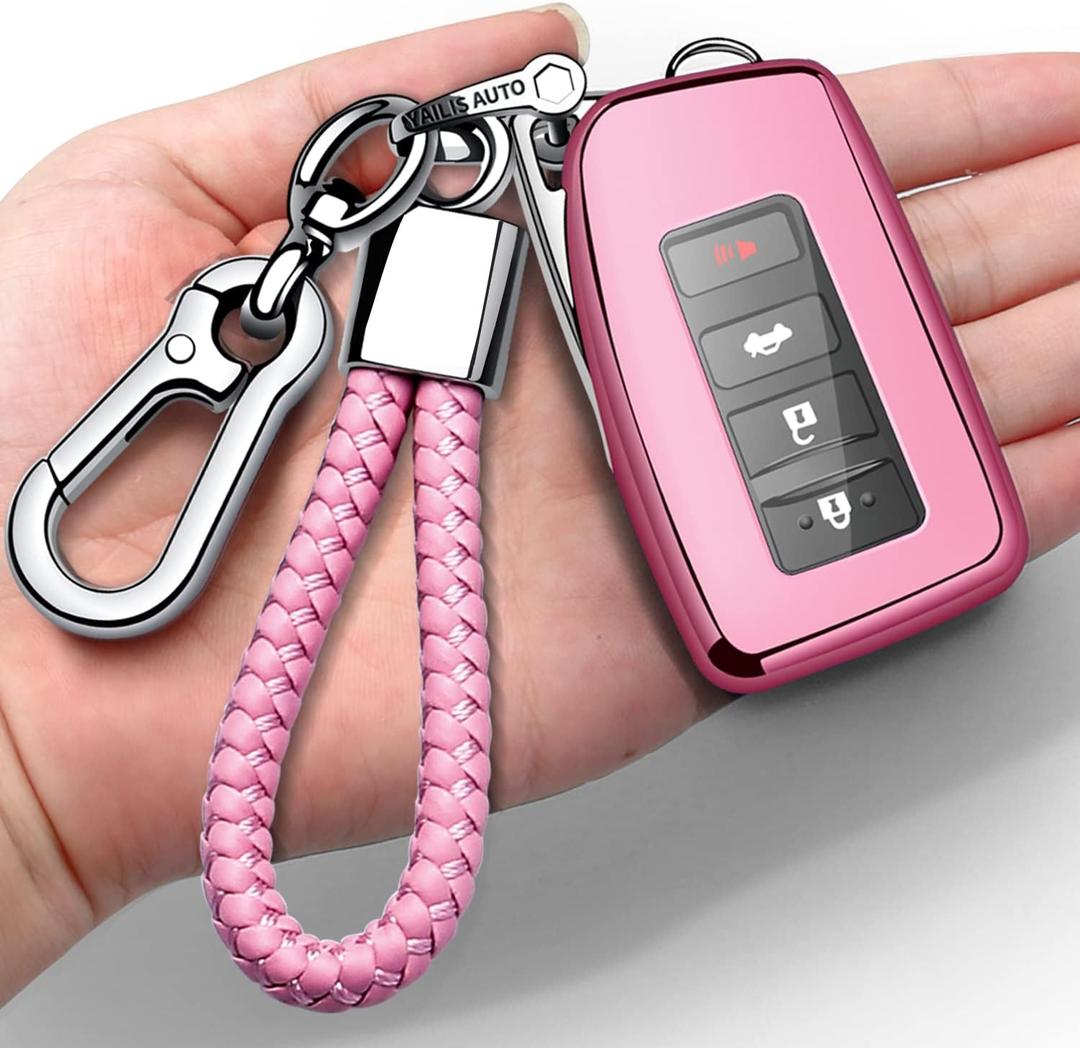 for Car Key Shell,for Car Key Case Cover,for Lexus NX ES GS RX is RC LX 200 250 350 450H 300H ES200 Pinkwithkeychain