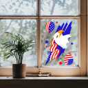 4th of July Patriotic Window Clings Watercolor Vintage Double-Sided Window Decals with USA Stars and Fireworks Design for Independence Day Memorial Day Party Decorations