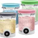 Creami Pints and Lids for Ninja,Creamy Icecream Containers Cups Jars Tubs Set, Compatible with Ninja NC700 NC701 Series Ice Cream Maker Accessories,BPA-Free & Dishwasher Safe (Random Color, 2 Pack)