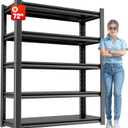 OLLRRACT 5 Tier Heavy Duty Metal Shelving Unit, Industrial Storage Shelf for Garage, Utility, and Industrial Use - Metal Storage Shelf Organizer, Durable Garage Storage Shelving 24" D x48 W x72 H