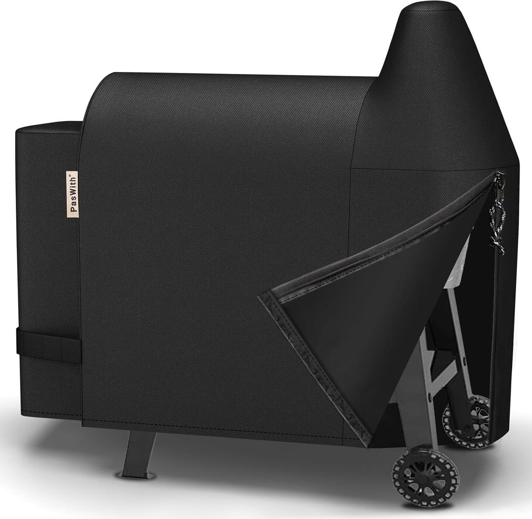PasWith Grill Cover for Pit Boss 820 Deluxe/Pro 850,[900D Strong Tear-Resistant] Rip-Proof Pellet Smoker Cover for Pitboss,Waterproof Grill Cover for Pit Boss Pro Series 820/850,Competition 820/850