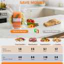 1800mAh Compact Vacuum Sealer for Food, 80kPa Powerful Handheld Vacuum Sealer Machine with 30 Reusable Bags, LCD-Display, Visible Water Tank, Portable Cordless Food Sealer for Meal Prep