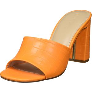 The Drop Women's Pattie High Block-Heeled Mule Sandal (8.5, Carrot Orange)