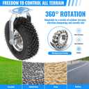 10 Inch Pneumatic Casters Set of 4 (2 Swivel/2 Rigid),Heavy Duty Casters,Tolerable 1300 LBS,Rubber Knobby Tread for Workbench, Cart, Trolley,Wagon and Shelves