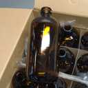 Vivaplex, 12, Amber, 16 oz Glass Bottles, with Lids