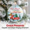 2 x NewEleven Valentines Day Gifts for Couple - Heartfelt Gifts for Boyfriend, Girlfriend, Wife, Husband - Couples Christmas Ornament from Him, Her - Valentines Day Ornament (God Bless Straight to You Round)