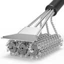 HOUSE AGAIN Grill Brush and Scraper Bristle Free, 304 Stainless Steel Brush Head Non Metal Bristles, Safe Steam Outdoor Grill Cleaning BBQ Grill Accessories for Smoker/Porcelain/Weber Gas/Charcoal