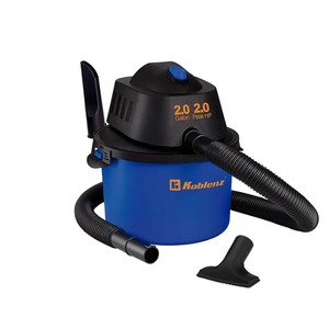 Koblenz WD-2L Portable Wet Dry Vacuum, 2-Gallon 2 PHP Suction Plus Blower Vacuum Cleaner for Liquids, Dust, Pet Hairs, 10' Reach, Ideal for Home, Car, Garage, Shop, Accessories Included, Blue/Black