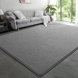 Large Modern Area Rugs for Living Room Bedroom, 5x8 Feet Grey Ultra Soft Solid Thickened Memory Foam Indoor Minimalist Carpets, Non-Slip Comfy Rugs for Boys Girls Nursery Kids Room Home Dcor