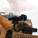 Guitar Phone Holder for Guitars/Ukulele/Bass/Guitar, Adjustable Rotatable Guitar Clip Designed for Guitar Players Ideal for Recording Equipment Accessories Guitar Mount Gifts for Men