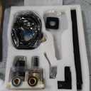 ELLO&ALLO Matte Black Bathroom Shower Faucet Set with Valve, Rainfall Shower Head with Handheld Combo, Size: Without Tub