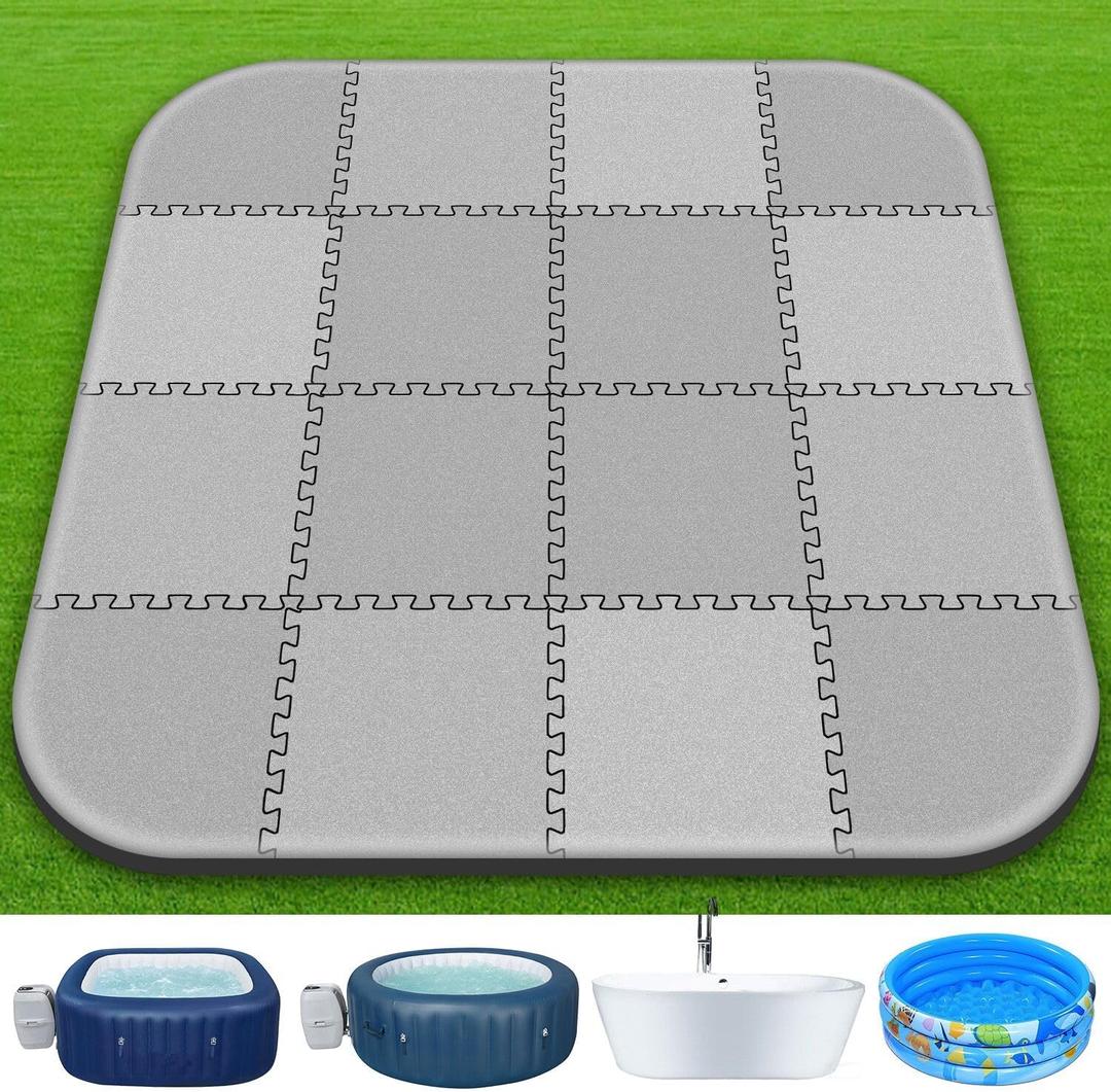 1/2"Extra Thick 85Inch Hot Tub Mat for Inflatable Hot Tub Accessories,Large Hot Tub Eva Foam Pad Padding Foundation for Outdoor Indoor,Portable Spa Pool Accessories Ground Base Flooring Mat Protector