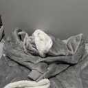 Bedsure Blanket Hoodie, Wearable Blanket Hoodie as Gifts for Mom, Birthday Gifts for Women Kids Teens Mother's Day Sherpa Sweatshirt, Grey, Standard